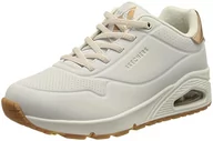 Sneakersy damskie - Skechers Sneakersy damskie Uno, Białe wykończenie Durabuck różowe złoto Duraleather, 39 EU - miniaturka - grafika 1