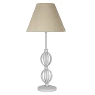 Lampy stojące - Rosette 3 lampa stołowa biały 1x40W E14 abażur beżowy - miniaturka - grafika 1