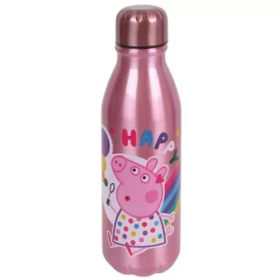 Świnka Peppa Różowa, aluminiowa butelka do picia 600ml - Shakery i bidony sportowe - miniaturka - grafika 1