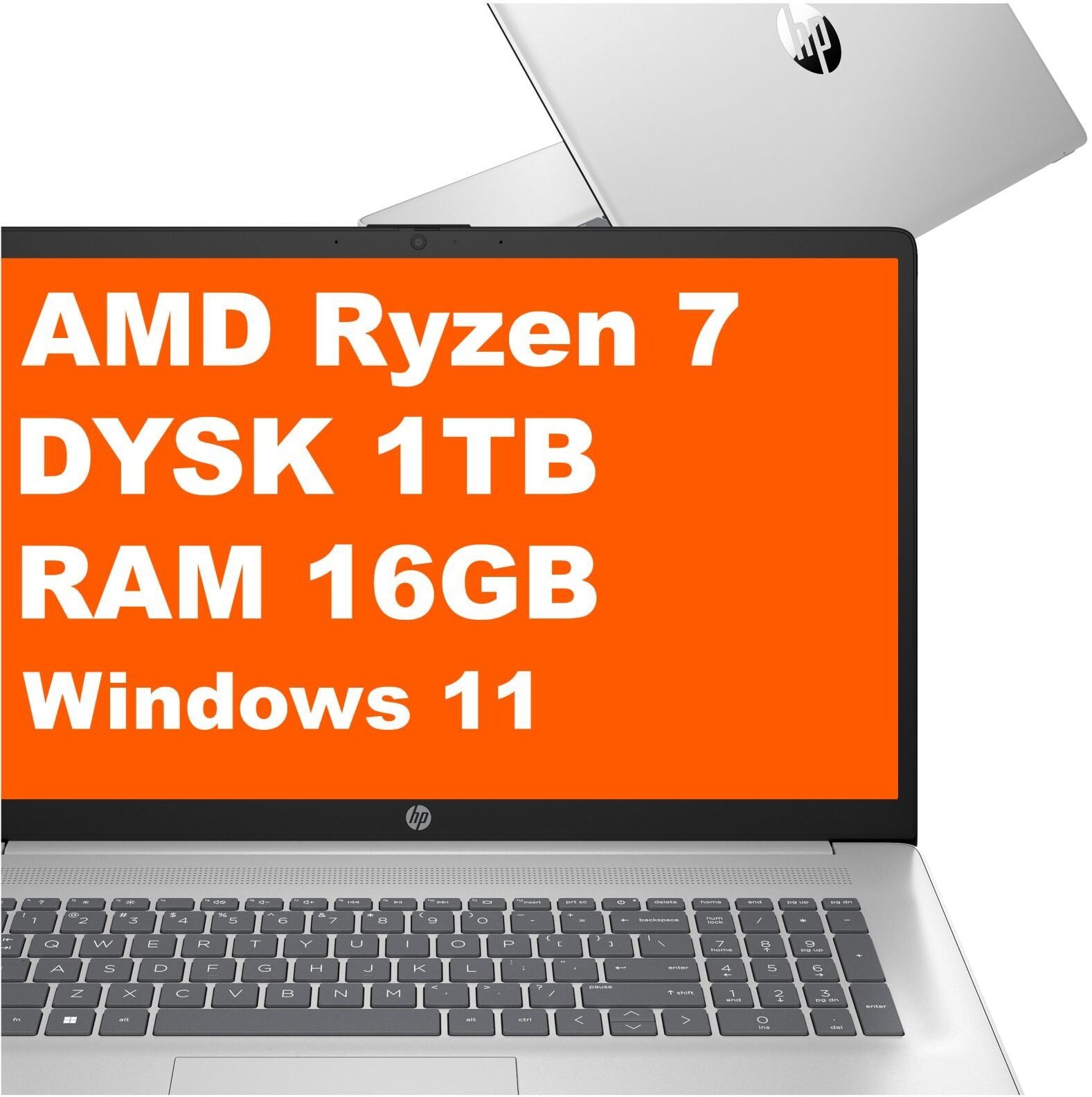 HP 17-cp3004na / C1LL4EA / Ryzen 7 / 16GB / 1TB / AMD Radeon / FullHD / Win 11 / Srebrny