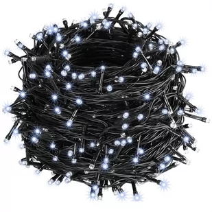 Łańcuch świetlny 600 LED IP44 60m Zimny Biały Czarny Kabel - Oświetlenie świąteczne - miniaturka - grafika 1