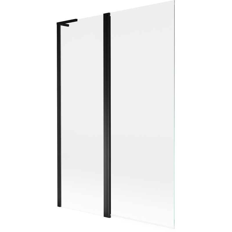 Mexen Mist L parawan nawannowy 2-skrzydłowy 110 x 150 cm, transparent, czarny - 8A9L-120-011-70-00