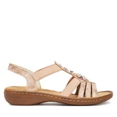 Sandały damskie - Sandały Rieker CEO-60855-31 Różowy - miniaturka - grafika 1