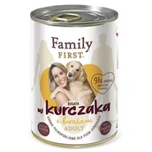 Mokra karma dla psów - FAMILY FIRST - Mokra karma dla psa dorosłego KURCZAK Z BURAKAMI puszka 400g - miniaturka - grafika 1