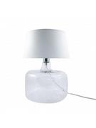 Lampy stojące - Zuma Line Nocna LAMPA stojąca BATUMI 5527WH stołowa LAMPKA szklana biała przezroczysta 5527WH - miniaturka - grafika 1