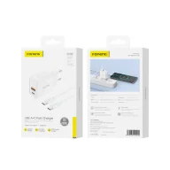 Ładowarki do telefonów - FONENG ładowarka sieciowa EU56 GaN PD 20W 1xUSB-C + 1xUSB QC3.0 + kabel USB-C - USB-C Biały - miniaturka - grafika 1