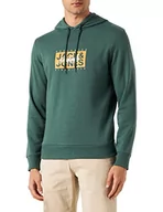 Bluzy męskie - JACK & JONES Męska bluza z kapturem JORRACES Sweat Hood FST z kapturem, kolor zielony (Trekking Green), L, Trekking Green, L - miniaturka - grafika 1