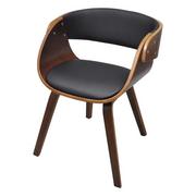 Krzesła - vidaXL Krzesło jadalniane, brąz, skóra i drewno - miniaturka - grafika 1