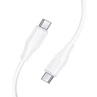 Kable USB - Kabel Silikonowy USB C do USB C Hoco 3A 60W 1 m X124 biały - miniaturka - grafika 1
