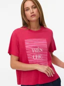 Koszulki i topy damskie - Vero Moda Koszulka w kolorze różowym - miniaturka - grafika 1