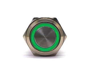 Włącznik On/Off, Przycisk Zatrzaskowy Led 18Mm Zielony 12V - Żarówki samochodowe - miniaturka - grafika 1