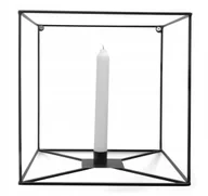 Świeczniki - ŚWIECZNIK ścienny METALOWY na długą świecę czarny - miniaturka - grafika 1