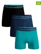 Majtki męskie - Muchachomalo Bokserki (3 pary) w kolorze granatowym, czarnym i turkusowym - miniaturka - grafika 1