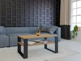 Lumarko Stolik Kawowy Ława Modern 1p Dąb Artisan / Czerń - Ławy i stoliki kawowe - miniaturka - grafika 6