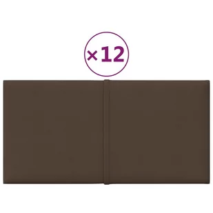 Panele ścienne, 12 szt., brązowe, 30x15 cm, tkanina, 0,54 m² - Panele ścienne i boazeria - miniaturka - grafika 3