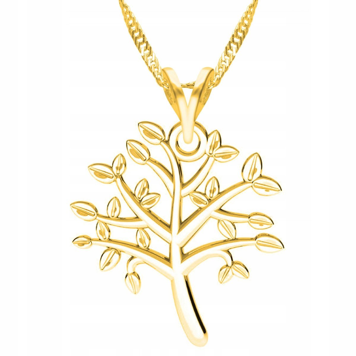 Złoty Naszyjnik z Drzewem Życia Drzewko Życie Tree Drzewo SREBRO 925