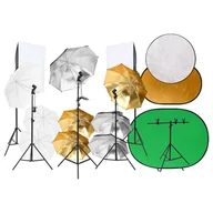 Lampy studyjne - Vidaxl Fotograficzny Zestaw Studyjny Z Oświetleniem, Tłami I Blendami - miniaturka - grafika 1