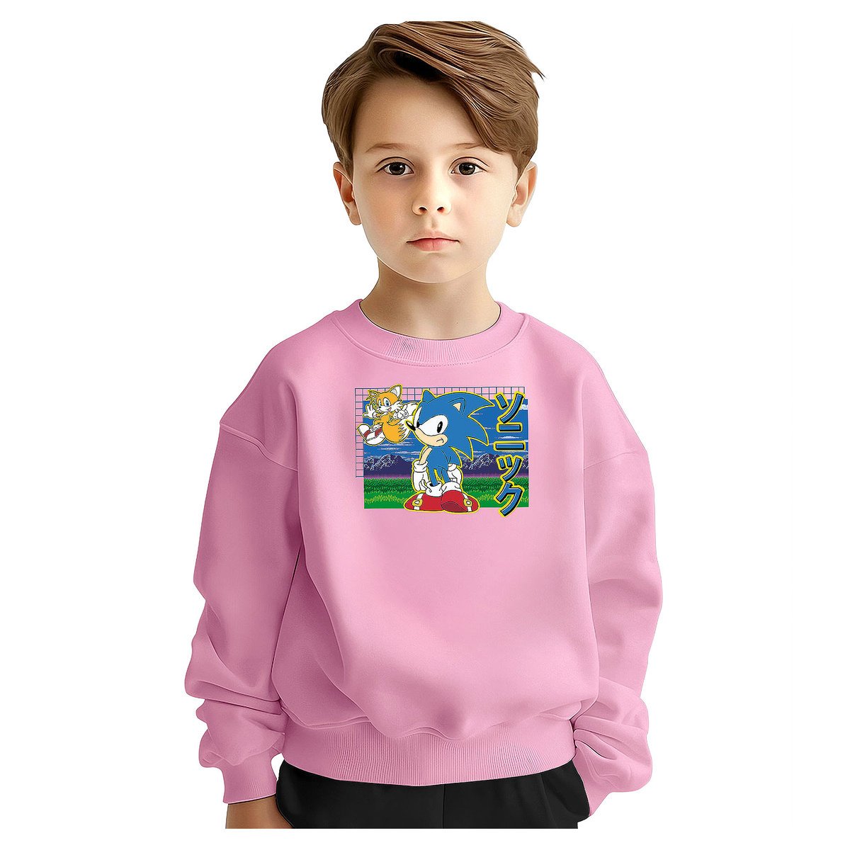 BLUZA DZIECIĘCA MŁODZIEŻOWA SONIC 134-140 WZORY PREZENT