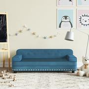 Meble do sypialni - vidaXL Sofa dla dzieci, niebieska, 90x53x30 cm, aksamit - miniaturka - grafika 1