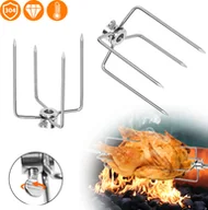 Widelce - XMTECH 2 sztuki Zacisk do mięsa BBQ do rożna obrotowego Igły do mięsa ze stali nierdzewnej do rożna grillowego Widelec do grilla Wielofunkcyjne zaciski - miniaturka - grafika 1