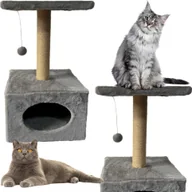 Drapaki dla kotów - Drapak Z Legowiskiem Dla Kota Wisząca Myszka 31cm x 31cm x 56cm - miniaturka - grafika 1