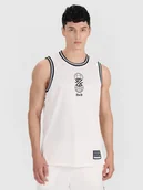 Koszulki sportowe męskie - 4F Tank top do koszykówki oversize szybkoschnący męski - biały L - miniaturka - grafika 1