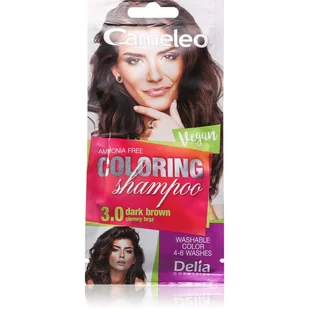 DELIA Cosmetics Cameleo Szampon koloryzujący 3.0 ciemny brąz - Farby do włosów i szampony koloryzujące - miniaturka - grafika 1