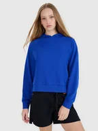 Bluzy damskie - Damska bluza dresowa nierozpinana z kapturem 4F 4FWSS25TSWSF1748 - niebieska - miniaturka - grafika 1