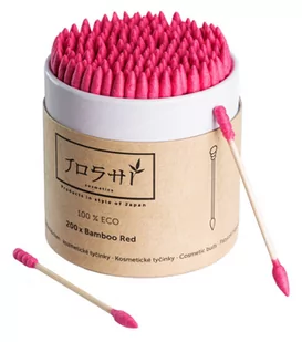 Joshi, Czerwone bambusowe patyczki kosmetyczne, 200 szt - Waciki, płatki i patyczki kosmetyczne - miniaturka - grafika 1