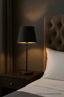 Lampy stojące - Czarna lampka nocna do sypialni w stylu glamour SIENA GOLD - miniaturka - grafika 1