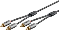 Kable komputerowe i do monitorów - Goobay 65295 kabel audio 5 m 2 x RCA Czarny, Srebrny 65295 - miniaturka - grafika 1