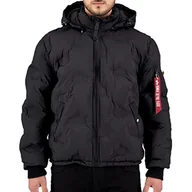 Kurtki męskie - ALPHA INDUSTRIES Męska kurtka zimowa z kapturem, czarny, XXL - miniaturka - grafika 1
