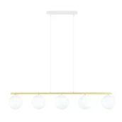 Lampy sufitowe - Allora lampa wisząca 5-punktowa biała/złota/opal 1255/5 - miniaturka - grafika 1