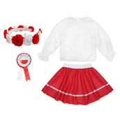 Dresy i komplety dla dziewczynek - ZESTAW NARODOWY BIAŁO-CZERWONY 116-128 4el - miniaturka - grafika 1