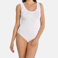 Bielizna nocna - Body Damskie Na Szerokich Ramiączkach Esme Białe Teyli - miniaturka - grafika 1