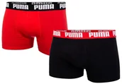 Majtki męskie - Puma Bokserki Męskie Fashion Boxer Black/Red 2 Pak 906823 09 Xxl - miniaturka - grafika 1