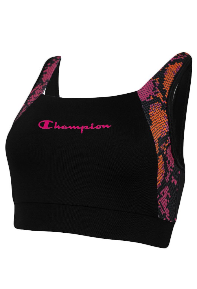 Champion Top Stanik Sportowy Square Neck Czarny Xs