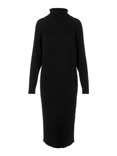 Sukienki - YAS Damska sukienka Yasmavi Knit Midi Rollneck Dress S. Noos sukienka z dzianiny, czarny, XXL - grafika 1