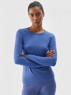 Koszulki sportowe damskie - Damski longsleeve treningowy 4F 4FWAW24TFLOF276 - niebieski - miniaturka - grafika 1
