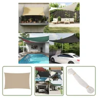 Parasole ogrodowe - The Living Store Prostokątny żagiel ogrodowy - tkanina Oxford - 4x7 m - beżowy - Żagiel Ogrodowy - miniaturka - grafika 1