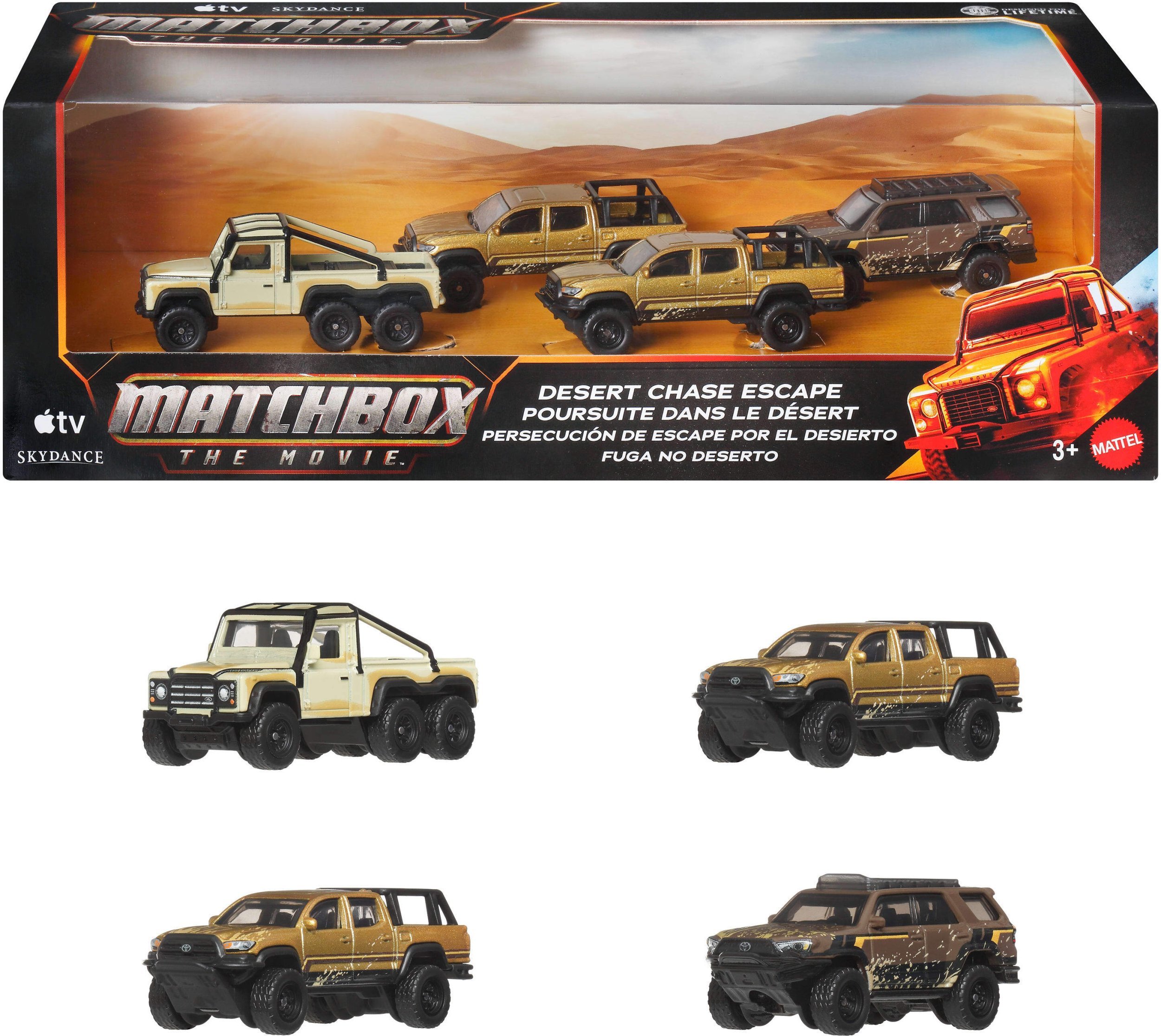 Mattel MB Film pustynny wyścig 4pak pojazdów JMB53