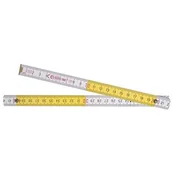 Poziomice, łaty, miary - Modeco Miara składana drewniana 2m Biało-żółta Perfect - miniaturka - grafika 1