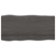 Meble modułowe i akcesoria - vidaXL Blat stołu, ciemnoszary, 100x50x2 cm, dąb z naturalną krawędzią - miniaturka - grafika 1