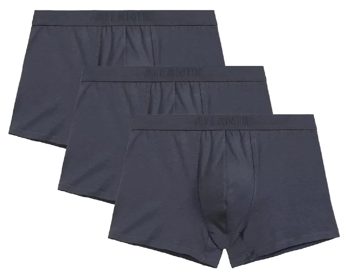 Męskie bokserki z włóknem bambusowym ATLANTIC 3BMH-016 GRAFITOWE 3-PACK L