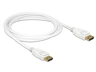 Kabel Displayport M/M 20 Pin V1.2 2M 4K Biały Delo - Kable komputerowe i do monitorów - miniaturka - grafika 2