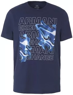 Armani Exchange Męski T-Shirt Regular Fit Large Logo Graphic Tee, granatowy blezer, L - Koszulki męskie - miniaturka - grafika 1