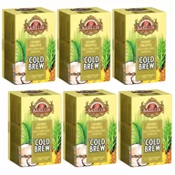 Herbata - BASILUR Cold Brew - Owocowa herbata bezkofeinowa z aromatem kokosa i ananasa, herbata na zimno w saszetkach 20 x 2 g x6 - miniaturka - grafika 1