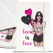 Notesy i bloczki - Notes Notatnik Bujo A5 Biały LOVE IS LOVE Wzory - miniaturka - grafika 1