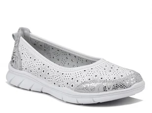 Baleriny damskie białe S.Barski GR61-5973 skórzane ażurowe wygodne-40 - Baleriny Baleriny damskie białe S.Barski GR61-5973 skórzane ażurowe wygodne-40 - Baleriny - miniaturka - grafika 1