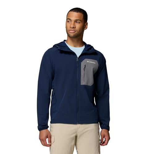 Columbia Męska kurtka softshell Tall Heights 3 z kapturem, kurtka softshell, Collegiate Navy/City Grey, L